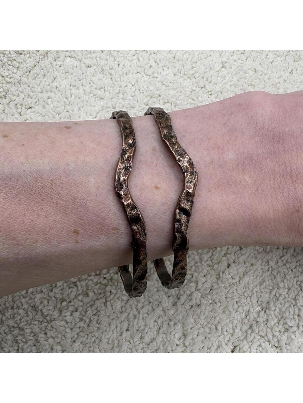 Artisan Rustic Hammered Copper Cuff Bracelet